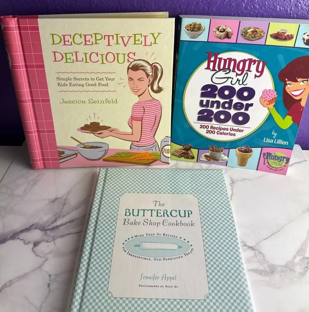 Hungry Girl Deceptively Delicious Buttercup Bake Shop Cookbook Lot Bundle Set